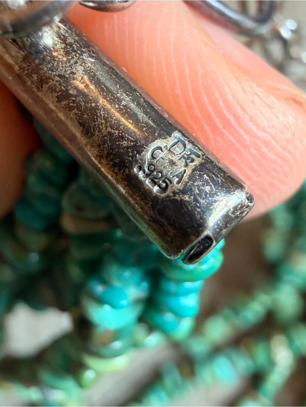 Needs REPAIR Jay King DTR mine finds sterling silver strand turquoise necklace - Picture 5 of 12